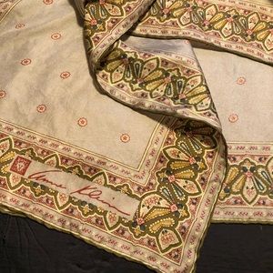 Vintage Anne Klein silk scarf rolled hem 13x42